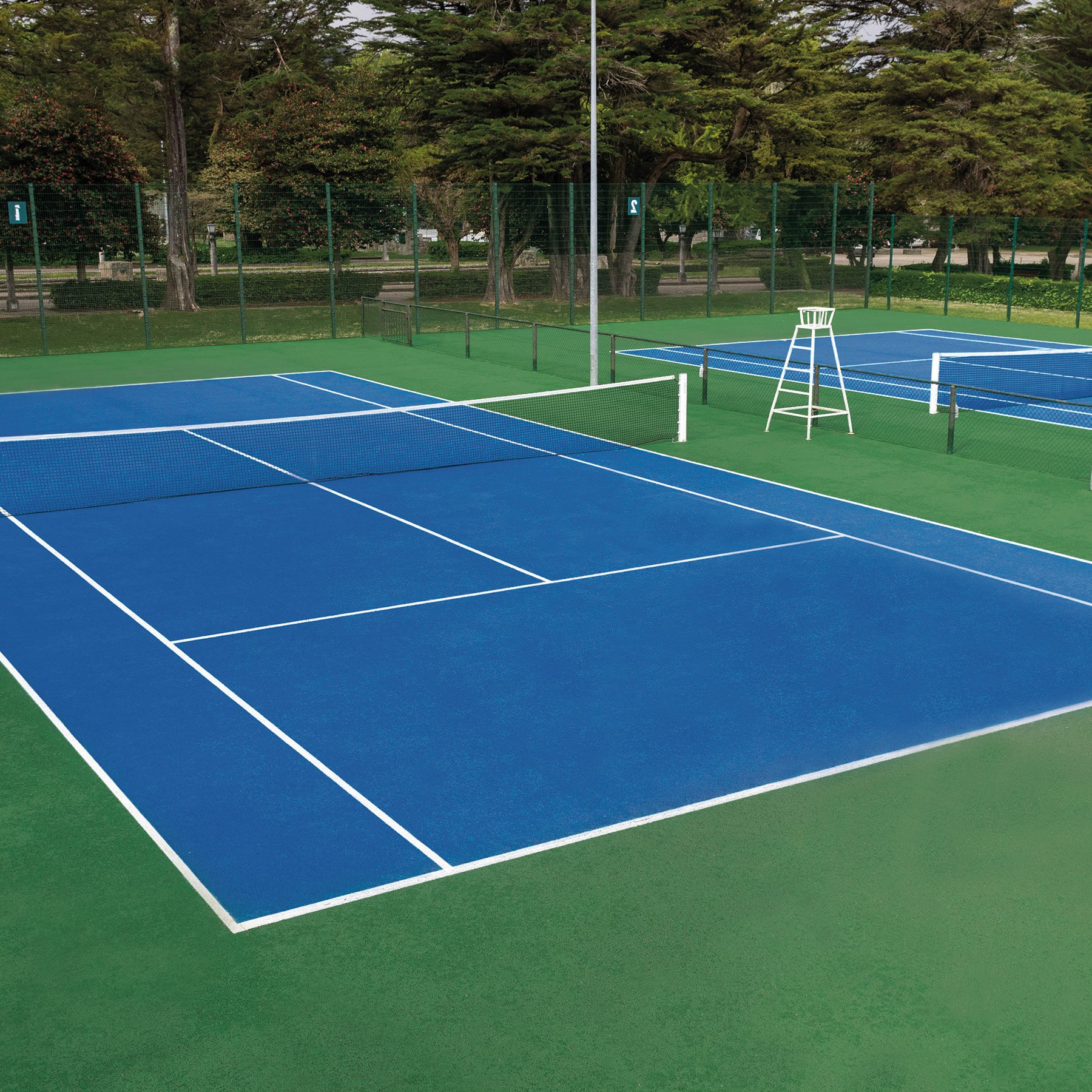 Freshly coated NuCourt tennis court