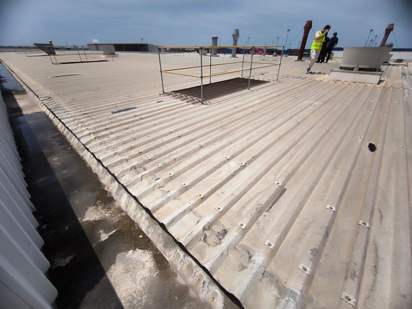 Large warehouse roof detail for coating assessment
